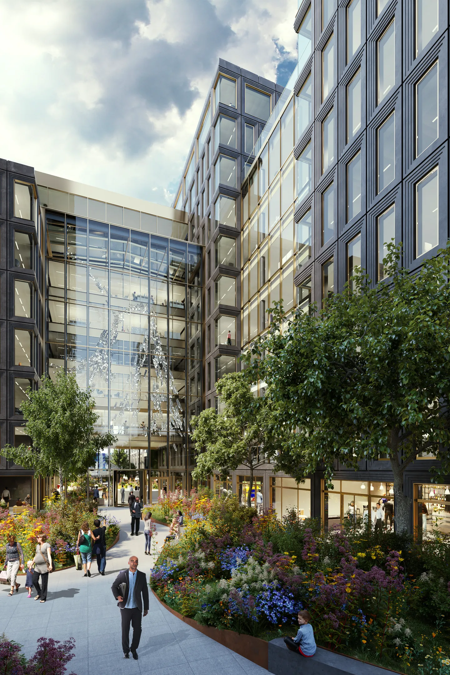 Impression of the green entrance of EDGE Eindhoven