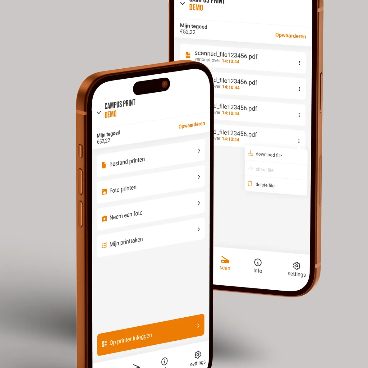 Canon Campus Print app op telefoons