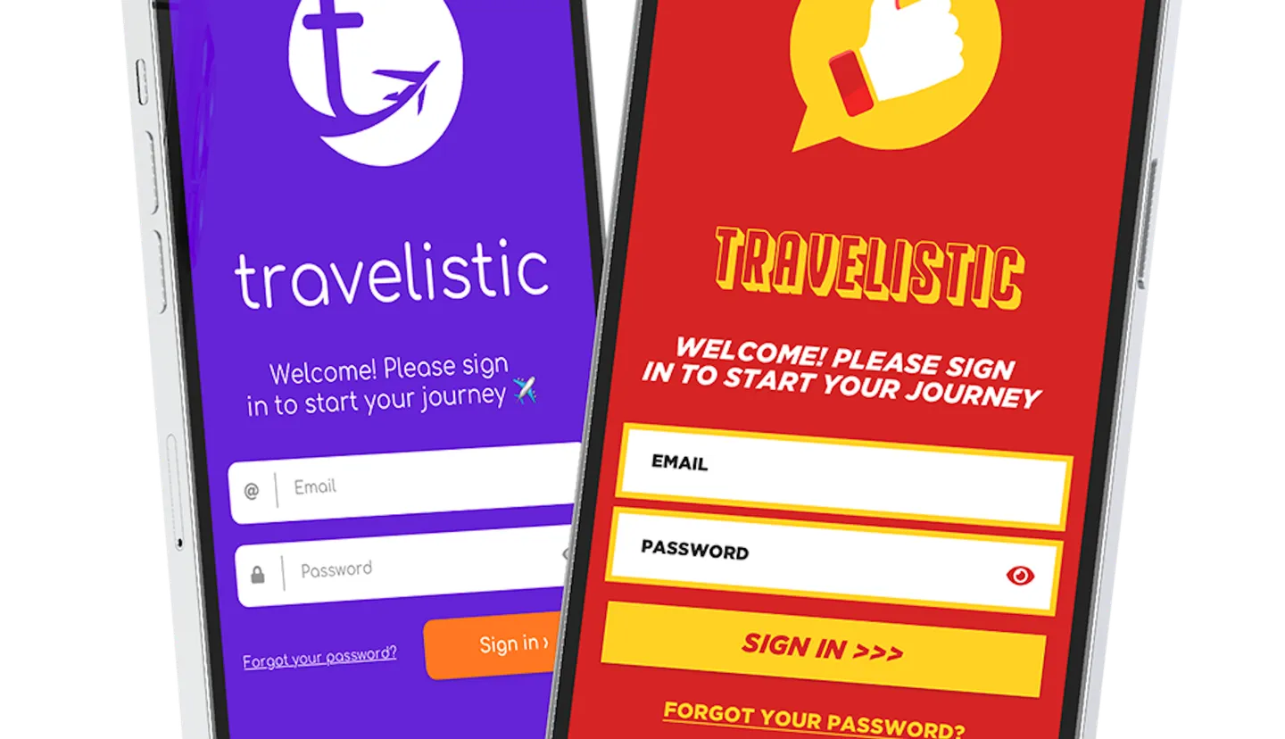 User interface design - the differences in color use and typography