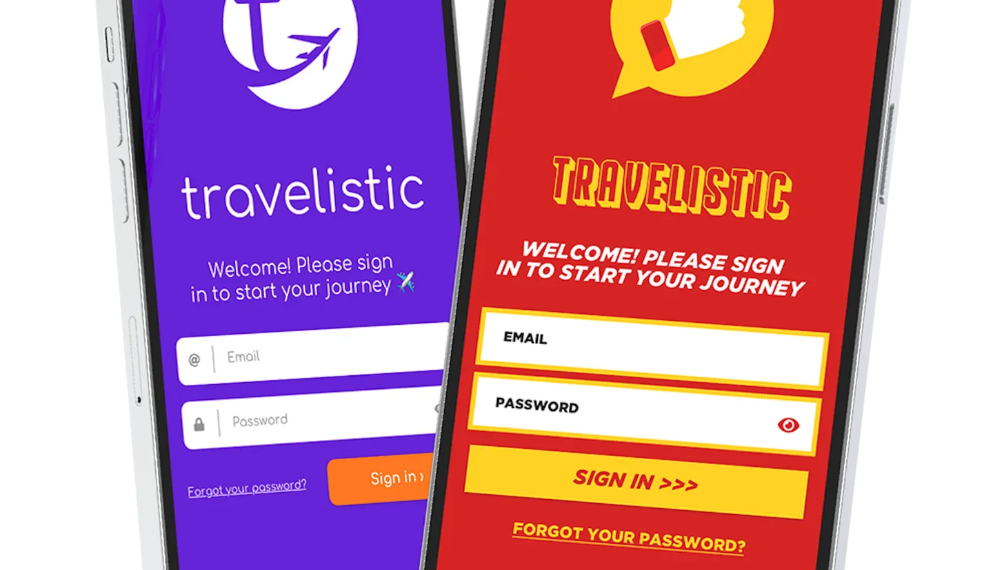 User interface design - the differences in color use and typography