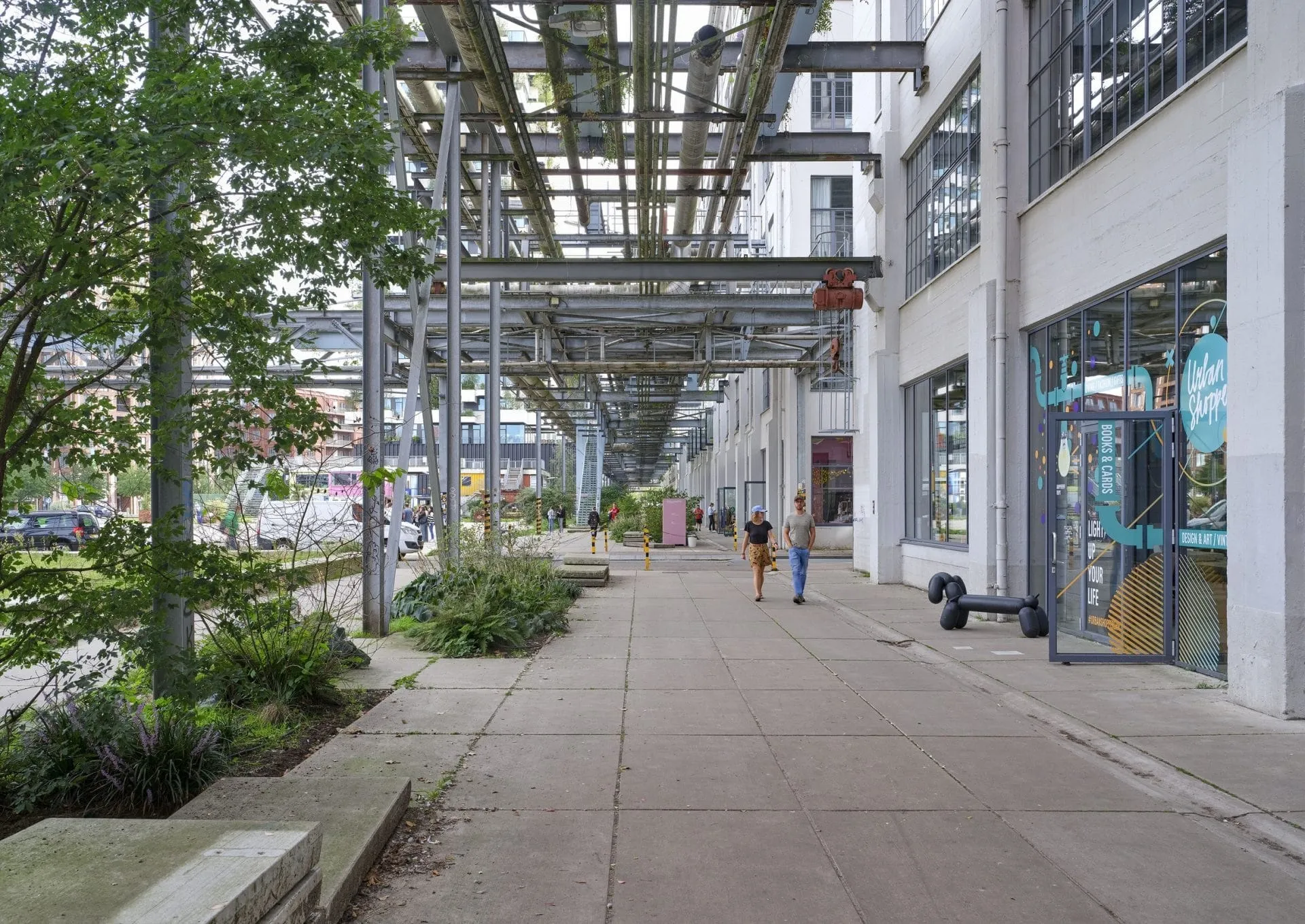 The covered walkway along the Microlab building on Strijp-S