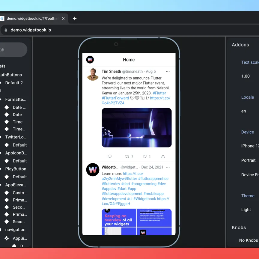 Widgetbook screenshot