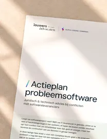 Image of the "Actieplan Probleemsoftware" brochure by Dutch Coding Company and Louwers IP & Tech Advocaten